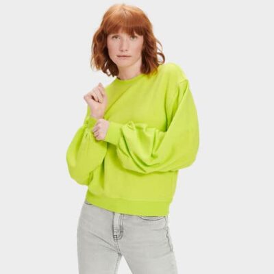 UGG Brook Balloon Sleeve Truien voor Dames in Sulfur, maat M | Modal