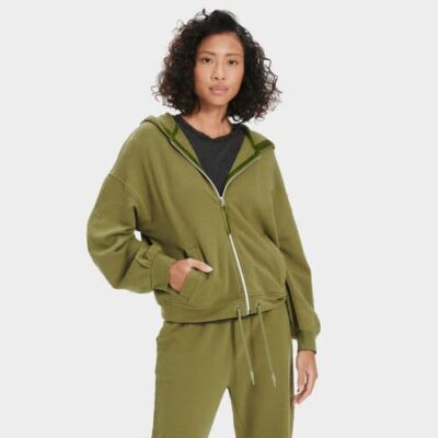 UGG Abbi Half Moon Sleeve Jas voor Dames in Wild Olive, maat L | Modal
