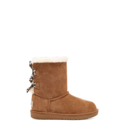 UGG Bailey Bow II Exotic-laars voor Kinderen in Chestnut, maat 33 | Leder