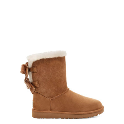UGG Bailey Bow Velvet Ribbon -laars voor Dames in Chestnut, maat 41 | Leder
