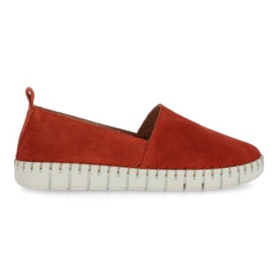 Shabbies Roodbruine suède loafer