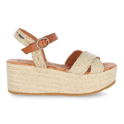 Shabbies Espadrille sandaal met gekruist bandje