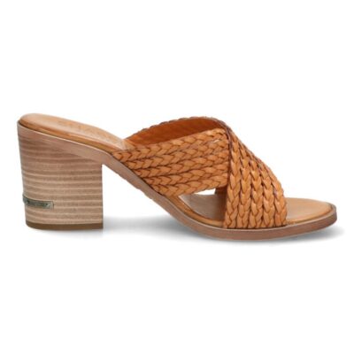 Shabbies Bruine slipper met hak