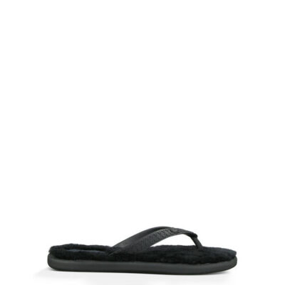 UGG Fluffie Sandalen voor Dames in Black, maat 41 | Shearling/Synthetisch
