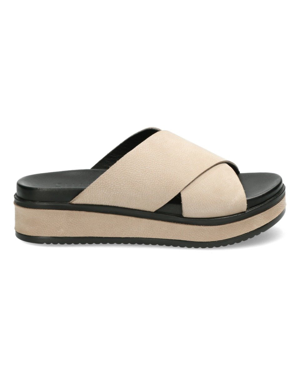 Shabbies Taupe suède slipper