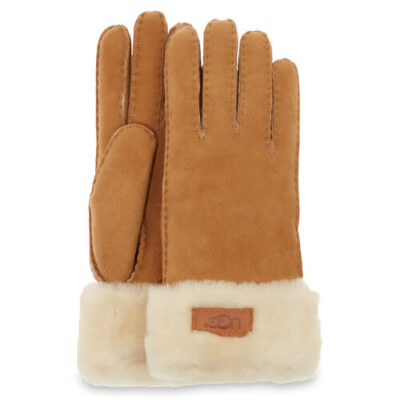 UGG Turn Cuff Handschoenen voor Dames in Chestnut, maat M | Shearling