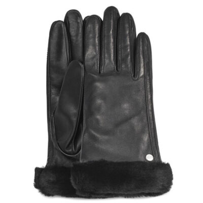 UGG Classic Shorty Leather Tech Glove voor Dames in Black, maat S | Leder