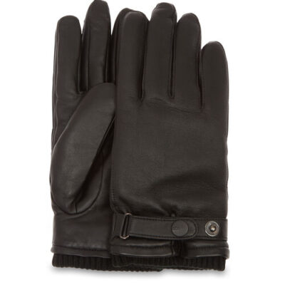 UGG Leather Belted Handschoenen voor Heren in Black, maat M | Leder