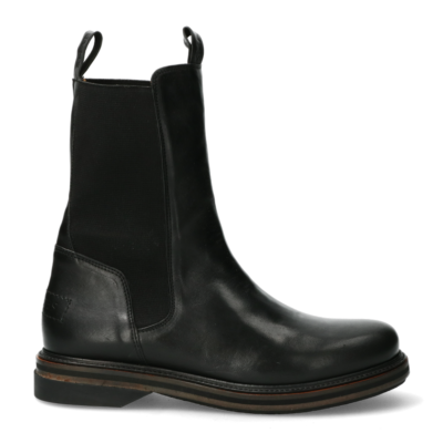 Shabbies Hoge chelsea boot glad leer zwart