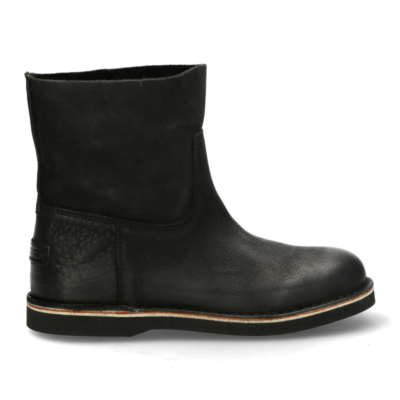 Shabbies Ankle boot waxed grain leather black