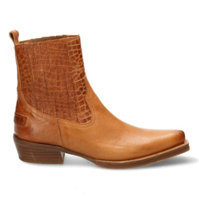 Shabbies Cognac western enkellaars
