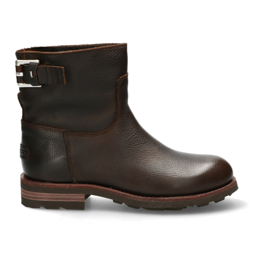 Shabbies Ankle boot grain leather dark brown