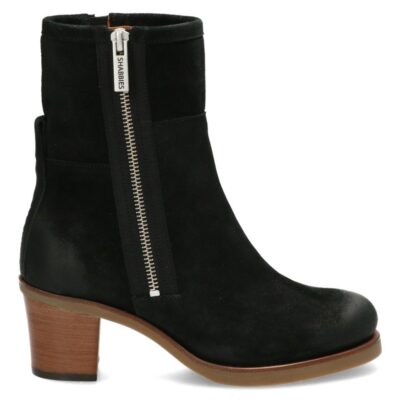 Shabbies Laars gewaxt suede zwart