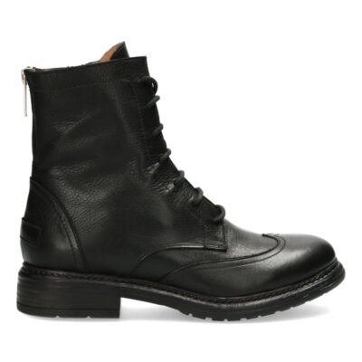 Shabbies Bikerboot glad leer zwart