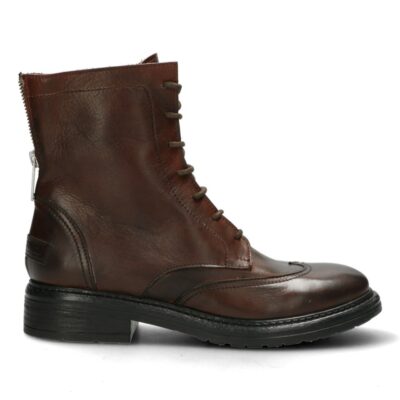Shabbies Biker boot glad leer donkerbruin