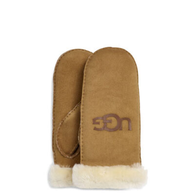 UGG Sheepskin Logo Wanten voor Dames in Chestnut, maat S/M | Shearling