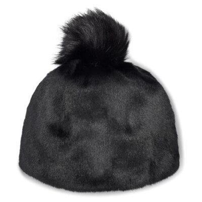 UGG Faux Fur Beanie with Pom voor Dames in Black, maat S/M