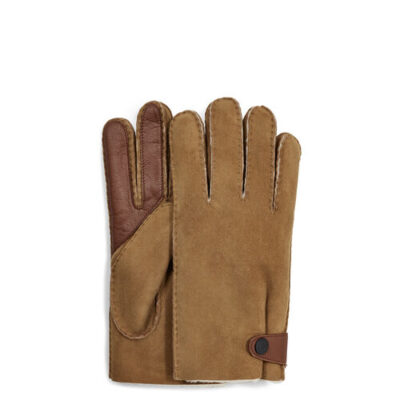 UGG Sheepskin Side Tab Tech Handschoenen voor Heren in Chestnut, maat XL | Shearling