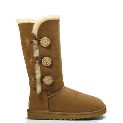 UGG Bailey Button Triplet voor Dames in Chestnut, maat 37 | Leder/Shearling/Dubbelzijdig