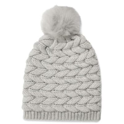 UGG Cable Hat with Pom voor Dames in Light Grey, maat OS | Acrylic