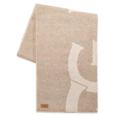 UGG Woven Logo Sjaals voor Dames in Natural Multi, maat OS