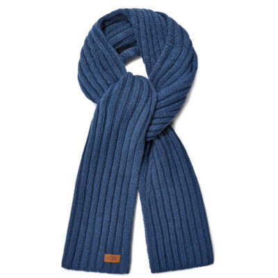 UGG Diagonal Ribbed Stripe Sjaals voor Heren in Pacific Blue, maat OS | Acrylmix