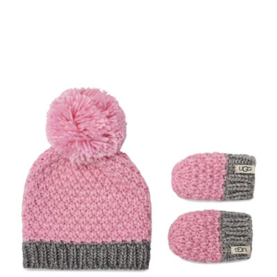 UGG Knit Hat and Mitten Set voor Babies in Seashell Pink, maat OS | Acrylmix