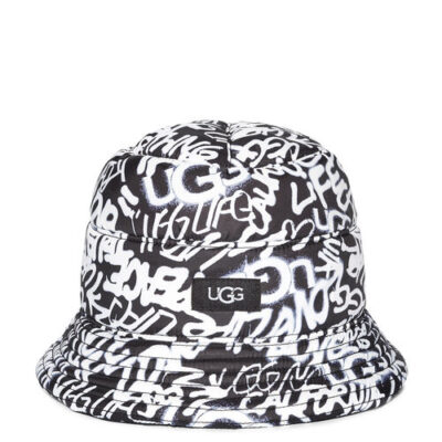 UGG Reversible All Weather Bucket Hoed voor Dames in Graffiti Ugg Black White, maat S/M