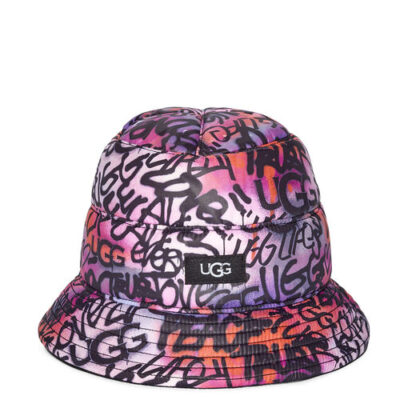UGG Reversible All Weather Bucket Hoed voor Dames in Graffiti Ugg Multi, maat L/XL