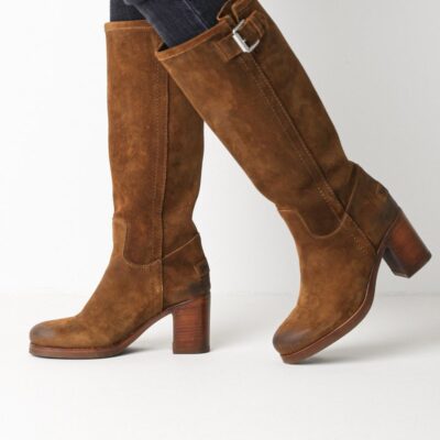 Shabbies Laars gewaxt suede bruin