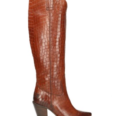 Shabbies Western laars geprint leer bruin