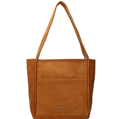 Shabbies Schoudertas geschuurd leer licht cognac