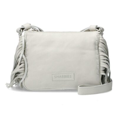 Shabbies Off-white crossbody tas met franjes