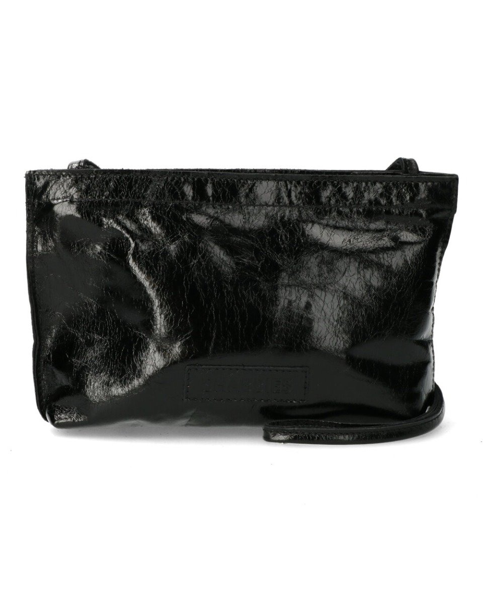 Shabbies Zwarte lakleren crossbody tas