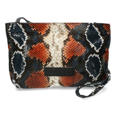 Shabbies Blauwe crossbody tas met slangenprint