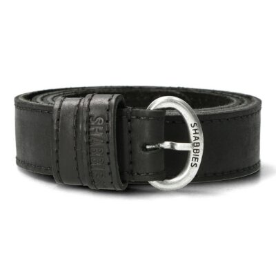 Shabbies Riem vintage leer zwart