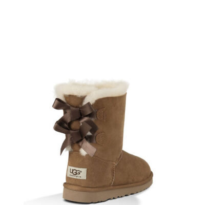 UGG Bailey Bow voor Kinderen in Chestnut, maat 31 | Leder/Shearling/Suede