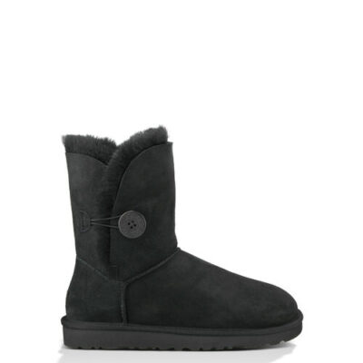 UGG Bailey Button voor Dames in Black, maat 36 | Leder/Shearling/Dubbelzijdig
