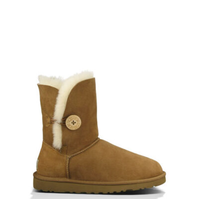 UGG Bailey Button voor Dames in Chestnut, maat 42 | Leder/Shearling/Dubbelzijdig