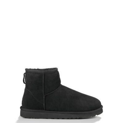 UGG Classic Mini voor Dames in Black, maat 41 | Leder/Shearling/Dubbelzijdig