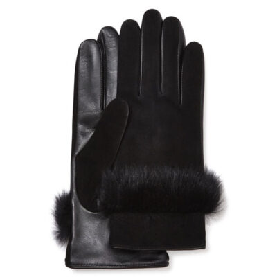 UGG Handschoen van suède leer en sheepskin voor Dames in Black, maat L | Suede