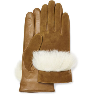 UGG Handschoen van suède leer en sheepskin voor Dames in Chestnut, maat S | Suede