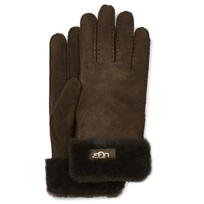 UGG Sheepskin Turn Cuff Glove voor Dames in Chocolate, maat S | Shearling