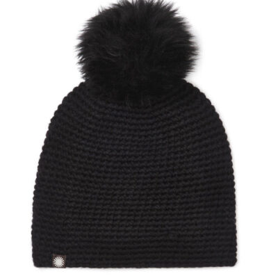 UGG Beanie With Fur Pom voor Dames in Black, maat OS | Breien