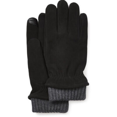 UGG Suede Glove With Knit Cuff voor Heren in Black, maat M | Leder