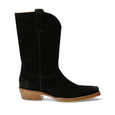 Shabbies Zwarte suède western laars