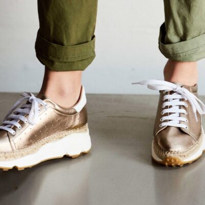 Shabbies Gouden espadrille sneaker
