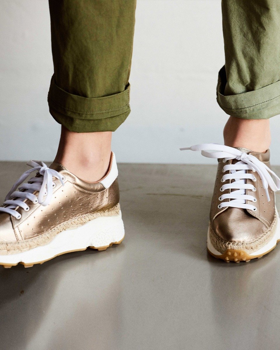 Shabbies Gouden espadrille sneaker