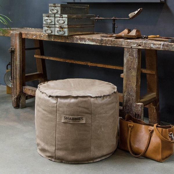 Shabbies Poef ginger beige - tin